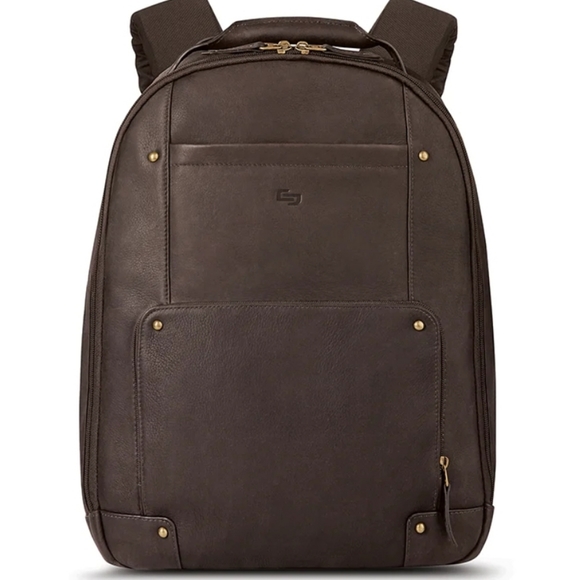 solo Bags Nwot Solo Leather Laptop Backpack Poshmark